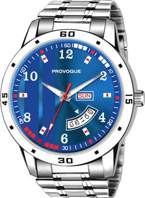 PROVOGUE Day and Date Functioning Steel Quartz Analog Watch  - For Men