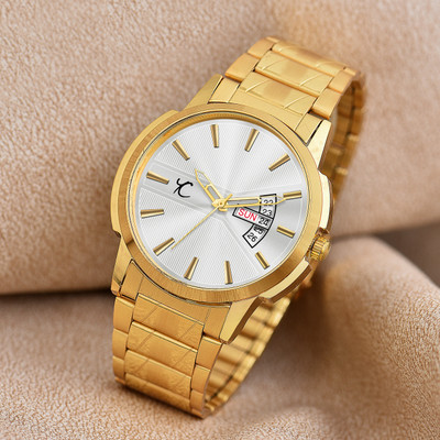 YOUTH CLUB GPDD-10 Day and Date Functioning White Dial Metal Strap Quartz Watch Analog Watch  - For Men