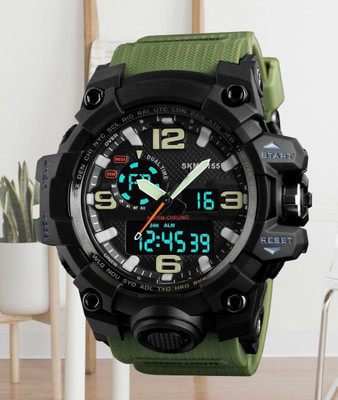 AWEX 1155 Green PU Strap 1155 Men's Analog Digital Sports Watch Analog-Digital Watch  - For Men