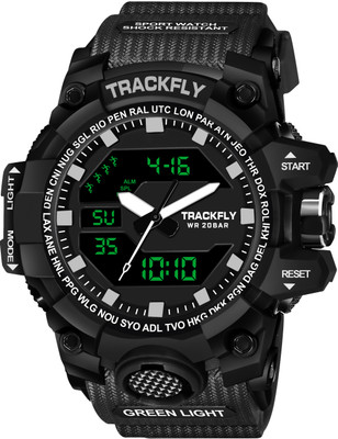 Joymart 1005 BLACK Silicone Strap Hybrid Multi Function Working Premium Quality LED Luminous Light Analog-Digital Watch  - For Men