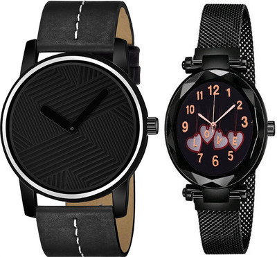 VARNI ENT Varni Enterpraise two classic-style analog metal or Leather straps and simple. Analog Watch  - For Couple
