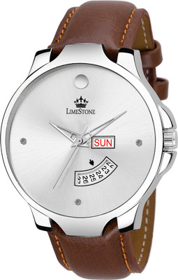 LIMESTONE The Stud Day and Date Tan Strap Analog Analog Watch  - For Men