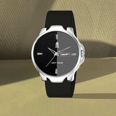light house LT-210 Black Silicon LT-210 Black Silicon Analog Watch  - For Men