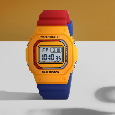 Carlington Junior 718 Yellow Carlington Kids series Multi Function Working Digital Watch  - For Boys & Girls