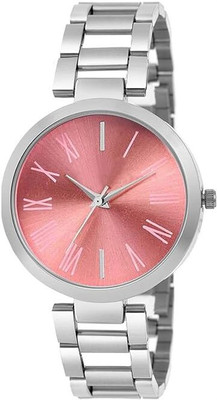 Timorix Classic Pink Dial Silver Strap Analog Watch Trendy Designer Women’s for Analog Watch  - For Girls