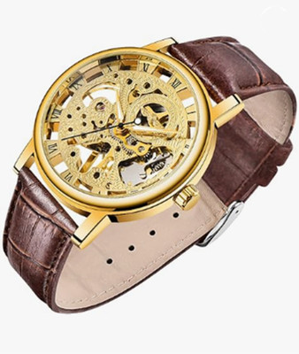 SPARKPLUG Men Analog Gold Watch Men's Gold dial leather belt Analog Wrist Watch | Classic Round Dial PACK OF 01 Analog Watch  - For Men