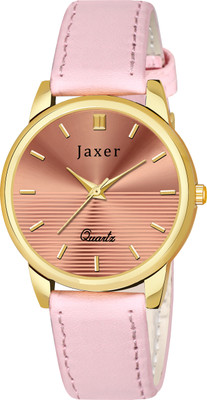 Jaxer JXRW2569 Pink Dial Leather Strap Analog Watch  - For Women
