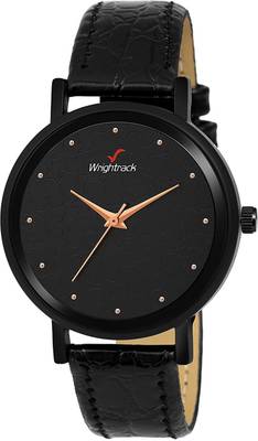 Wrightrack Analogue Quartz Movement Black Dial PU Leather Strap