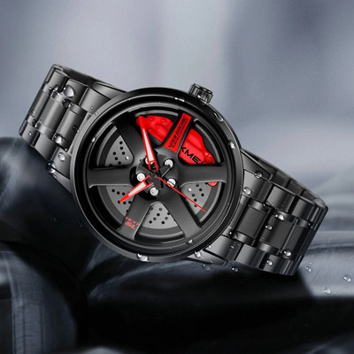 ClassyMen Spinner Car Wheel Gyro Rotating ClassyMen Spinner Watch | Rotating Gyro Watch | Red & Black Analog Watch Analog Watch  - For Men