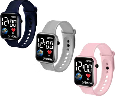 FADISO Sports Watch Wrist Watch Smart Watch For Kids Pack of 3) New Multicolor Strap Digital Watch  - For Boys & Girls