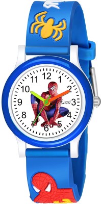 Layster White Dial Blue Strap Cartoon Character Analog Watch  - For Boys & Girls