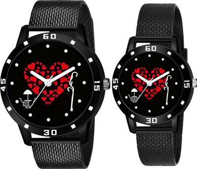 ETLIS Heart Design Combo Heart Design Combo Analog Watch  - For Couple