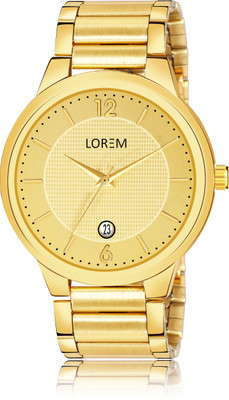 LOREM LR137 Gold Date Function Casual Analog Watch For Men LR137 Analog Watch  - For Men