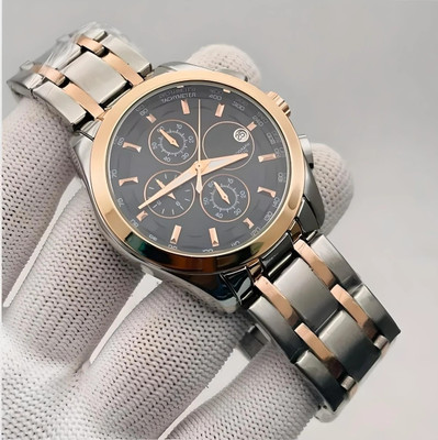 Americanviber TST Black Trending men collection double tone date function working foldover lock Analog Watch  - For Men