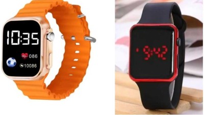 MVS Combo Of Two Digital LED Square Sports Watches For Boys & Girls Digital Watch  - For Boys & Girls