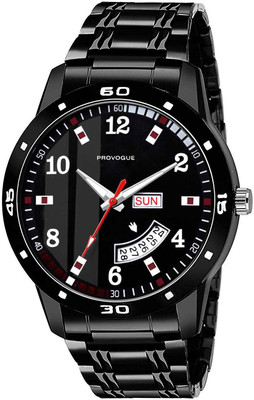 PROVOGUE 842NNM02 Stainless Steel Designer Black Day & Date Dial Men's & Boy's Analog Watch  - For Men