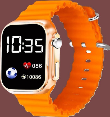 Om Collection NEW-LED-T8-ORANGE (NOTE:-Fr kids 2-14 Years) Ultra Led Square Digital Watch| Digital Watch  - For Boys & Girls