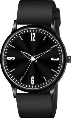 PEPPER STYLE Men Analogue Slim Round Dial Wrist Watches for Boys Stainless Steel case Silicon Analog Watch  - For Men