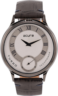 Acura White Dial Leather Strap Analog Watch ACURA Analog Watch  - For Men & Women