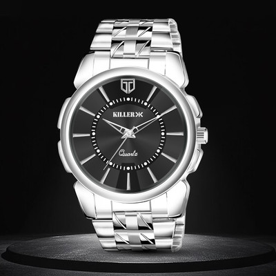 KILLER Premium Quality Round Black Dial And Silver Chain For Rs. 260 @ 87 %