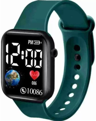house of common Green Glowing Strap Trendy Premium Quality Material Best Gift Ever Digital Watch  - For Boys & Girls