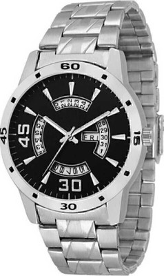 SHURAI Day-Dte Funtional Black watch Black Dial Day & Date Functioning Water Resistant Stainless Steel Analog Watch  - For Men