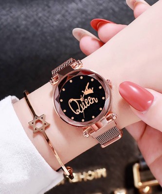 TERIZLA queen Latest Fashion Trending Analog Magnetic Strap Watch For Girls & Women Analog Watch  - For Girls