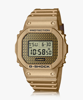 CASIO DWE-5600HG-1DR G-Shock Dial Gold Resin Strap Digital Watch  - For Men