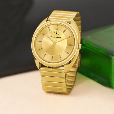 CHARLIEKEEN Gold-Plated Minimalist Watch with Sleek Design Analog Watch  - For Men