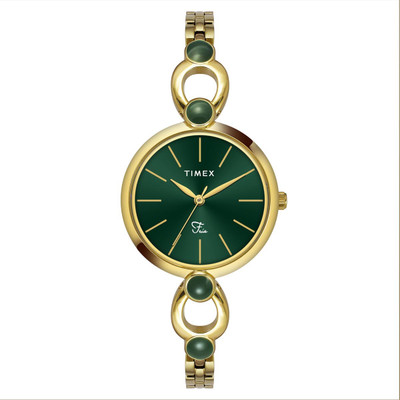 TIMEX TWEL18104 Fria Green Round Dial Analog Watch  - For Women