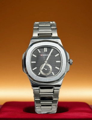 shafs Shafs Stainless Steel Analog Watch for Men – Luxury Black Dial with Sub-Dial Analog Watch  - For Men