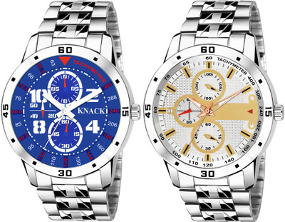 WANTON Stainless steel stylish design dial eye catchy watch combo for men Analog Watch  - For Boys