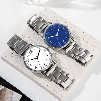 ETLIS Analog 8 steel combo 2 White & Blue Classic Combo Analog Watch  - For Men