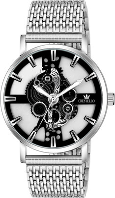 CRESTELLO CR-WT246-BLK-CH Stainless Steel Chain Analog Watch  - For Men