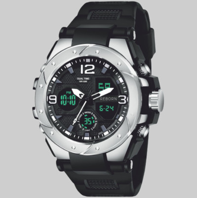 Reborn 9105 DUAL TIME Analog-Digital Watch  - For Men