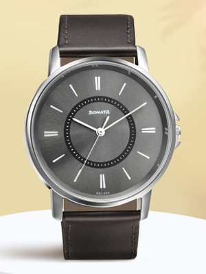 SONATA NP77083SL06W Essential Gents collection Analog Watch  - For Men