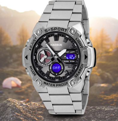 Harbor 9125 Steel A New Premium Men’s Timepiece Built from Stainless Steel Analog-Digital Watch  - For Men