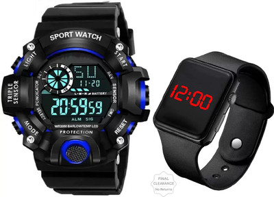SKYZONE Premium Looks Multi-Function Digital Watch With Square Led Watch Digital Watch  - For Boys & Girls
