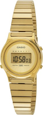 CASIO LA700WEG-9ADF Vintage Gold Dial Gold Stainless Steel Band Digital Watch  - For Men & Women