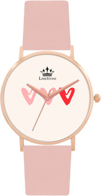 LIMESTONE Roseate Pink Rosegold Cute Prints Boho Designer Analog Watch  - For Women