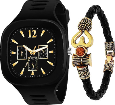 SHURAI milar_damaru Latest Designer Black Color Watch With Bracelet Boys Stylish Attractive Analog Watch  - For Boys