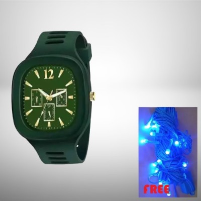 jaymk men&women popular watch with light jhallar analog green color watch with diwali decor jhalar Analog Watch  - For Men & Women