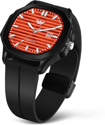 ABREXO Abx6700-Red Black Magnet Strap Watch BESTSELLER Red Dial Silicone Magnet Strap Date Working Analog Watch For Boys Analog Watch  - For Men