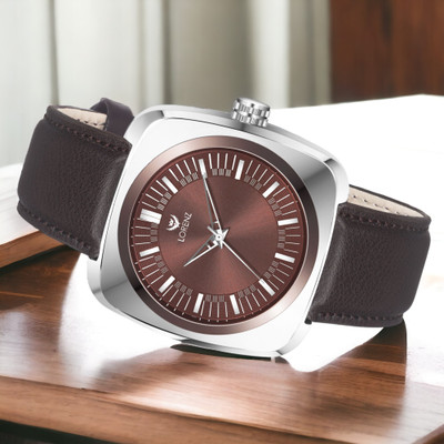 LORENZ MK-4016R Lorenz Fashion Stainless Steel Case | Superior Brown Square Dial Analog Watch  - For Men