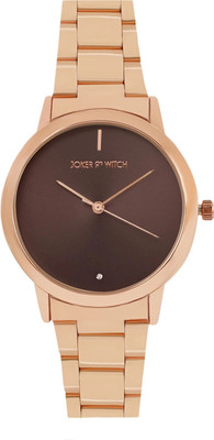 Joker & Witch Midnight Deep Taupe Dial Rosegold Metallic Link Strap Analog Women's Watch Analog Watch  - For Women