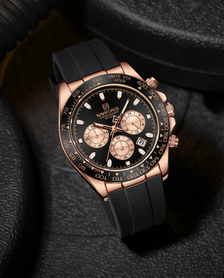NAVIFORCE 8054 Dynamic racing bezel mettalic dial design watch for mens Analog Watch  - For Men