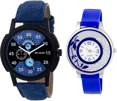 SPLAZOS combo pack of two Analog Watch  - For Couple