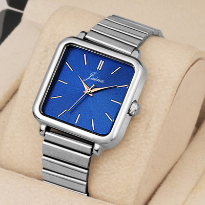 JAINX JW8615 Minimalist Square Blue Dial Analog Watch  - For Women