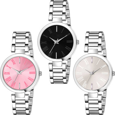 Varni Venture Steel Chain Multicolor Dial With Steel Chain Classic Design Analog Watch  - For Girls