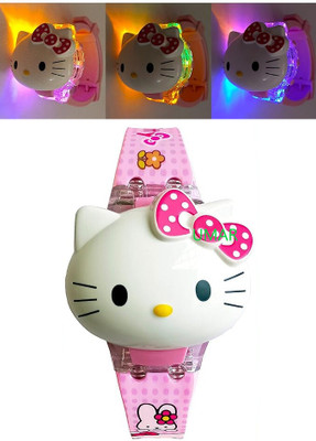 HYDEY Child Multicolor Lights 3D Cute Cartoon Multi Function Rubber Strap Kidd's Boys Digital Watch  - For Girls